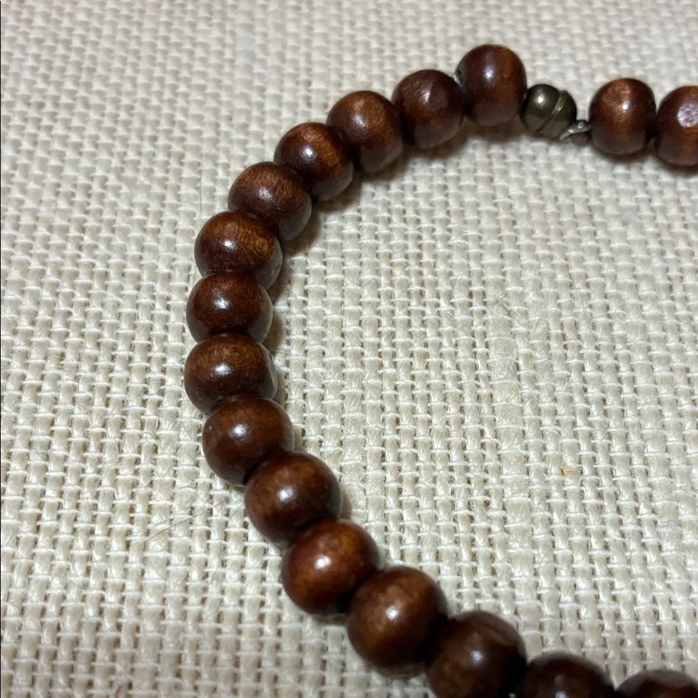 Brown Wooden Beaded magnetic clasp Bracelet